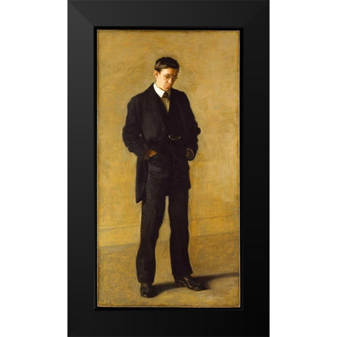 The Thinker: Portrait of Louis N. Kenton Black Modern Wood Framed Art Print by Eakins, Thomas