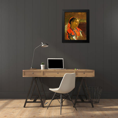 Carmelita Requena Black Modern Wood Framed Art Print by Eakins, Thomas