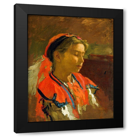 Carmelita Requena Black Modern Wood Framed Art Print with Double Matting by Eakins, Thomas