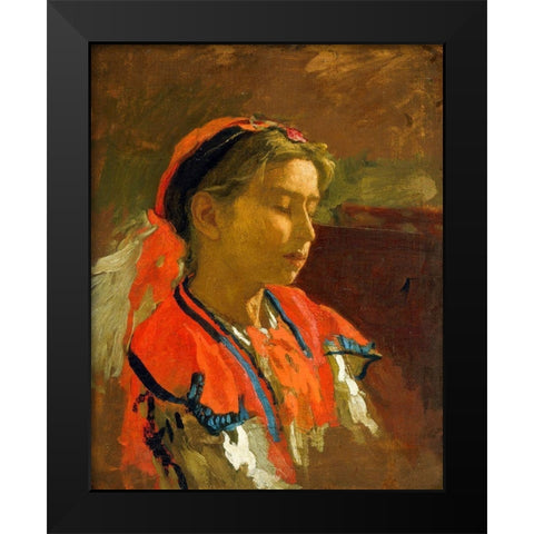 Carmelita Requena Black Modern Wood Framed Art Print by Eakins, Thomas
