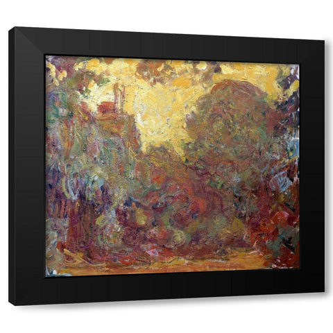 La Maison de Giverny Black Modern Wood Framed Art Print with Double Matting by Monet, Claude