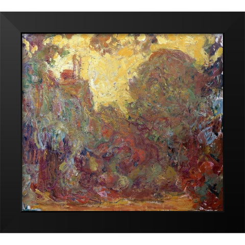 La Maison de Giverny Black Modern Wood Framed Art Print by Monet, Claude