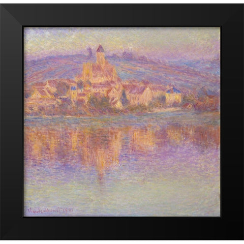 Vétheuil 1901 Black Modern Wood Framed Art Print by Monet, Claude