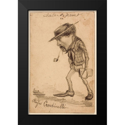 Caricature of Henri Cassinelli (“Rufus Croutinelliâ€) Black Modern Wood Framed Art Print by Monet, Claude