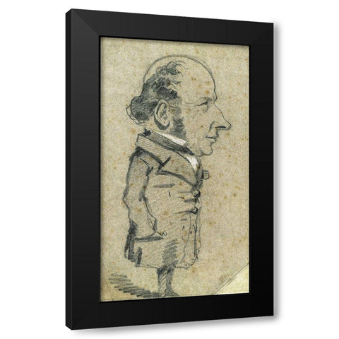 Caricature of Eugène Marcel Black Modern Wood Framed Art Print with Double Matting by Monet, Claude