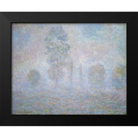 Morning Haze Black Modern Wood Framed Art Print by Monet, Claude