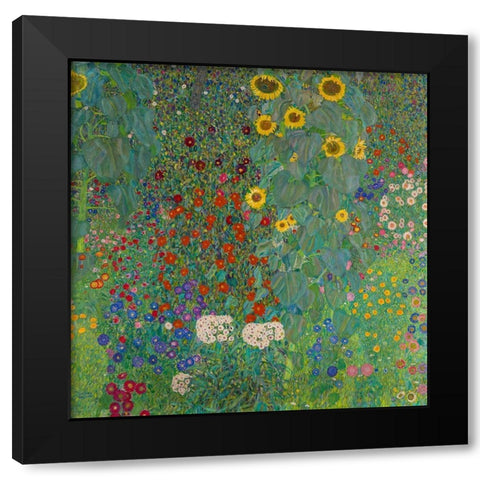 Farm Garden with Sunflowers Black Modern Wood Framed Art Print with Double Matting by Klimt, Gustav