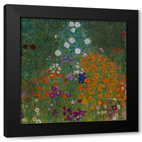 Farmers Garden Black Modern Wood Framed Art Print by Klimt, Gustav