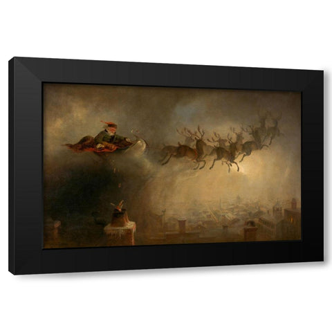 Santa Claus Black Modern Wood Framed Art Print by Beard, William Holbrook
