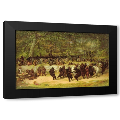 The Bear Dance Black Modern Wood Framed Art Print by Beard, William Holbrook