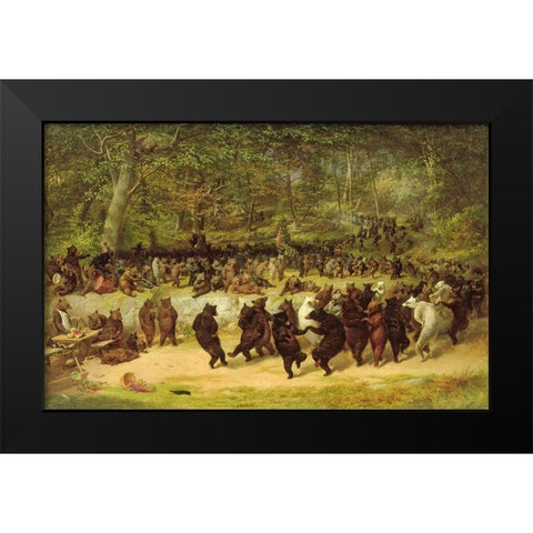 The Bear Dance Black Modern Wood Framed Art Print by Beard, William Holbrook