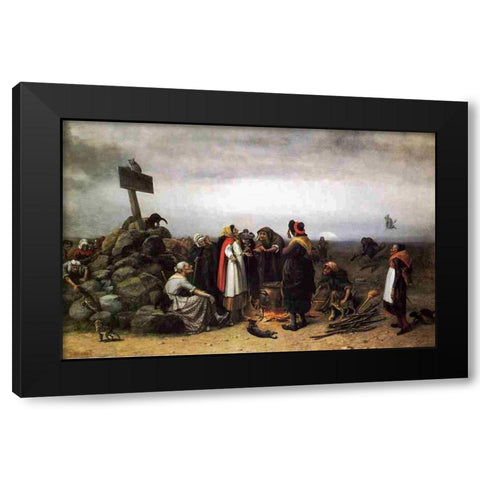 The Witches Convention Black Modern Wood Framed Art Print with Double Matting by Beard, William Holbrook