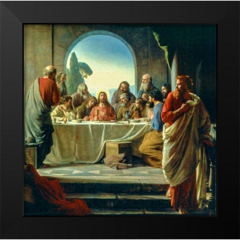 The Last Supper Black Modern Wood Framed Art Print by Bloch, Carl