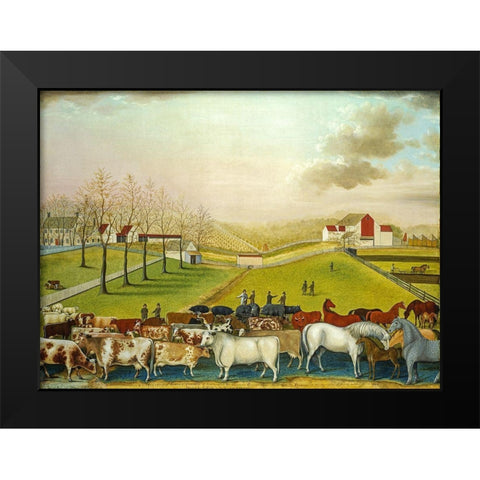 The Cornell Farm Black Modern Wood Framed Art Print by Hicks, Edward