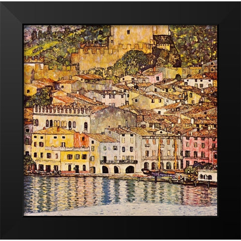 Malcesine On Lake Garda 1913 Black Modern Wood Framed Art Print by Klimt, Gustav