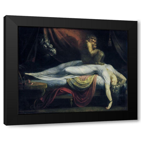 The Nightmare Black Modern Wood Framed Art Print with Double Matting by Fuseli, Henry