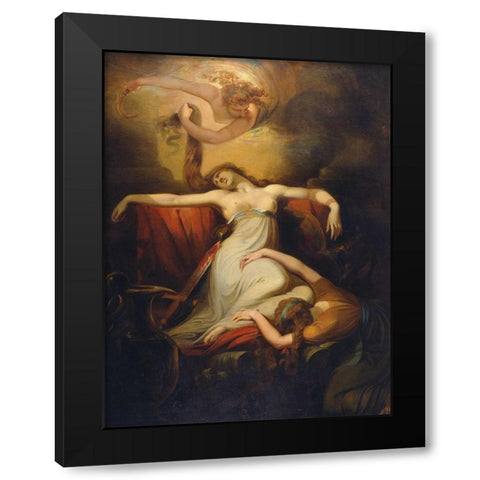 Dido Black Modern Wood Framed Art Print by Fuseli, Henry