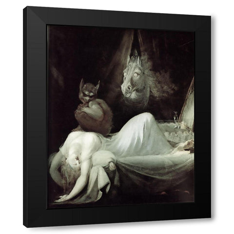 The Nightmare (The Incubus) Black Modern Wood Framed Art Print with Double Matting by Fuseli, Henry