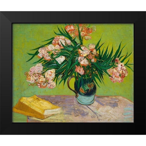 Oleanders (1888) Black Modern Wood Framed Art Print by Van Gogh, Vincent