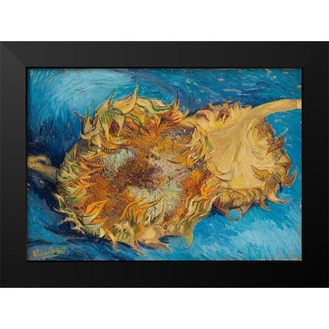 Sunflowers (1887) Black Modern Wood Framed Art Print by Van Gogh, Vincent