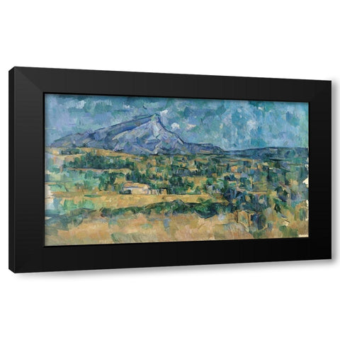 Mont Sainte-Victoire Black Modern Wood Framed Art Print by Cezanne, Paul