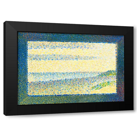 Seascape Black Modern Wood Framed Art Print by Seurat, Georges