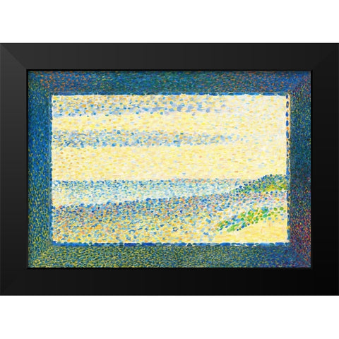 Seascape Black Modern Wood Framed Art Print by Seurat, Georges