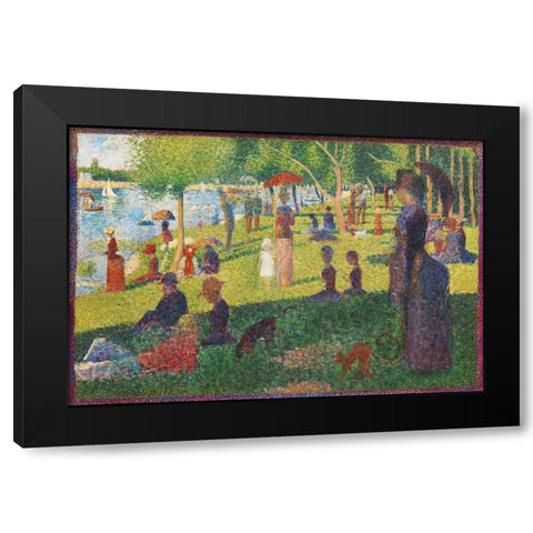 Study For a Sunday on La Grande Jatte Black Modern Wood Framed Art Print with Double Matting by Seurat, Georges