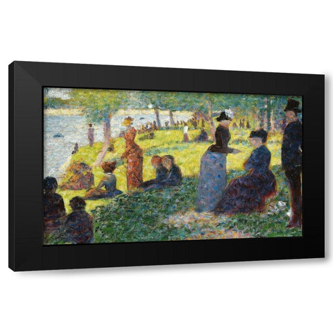 Oil Sketch for La Grande Jatte Black Modern Wood Framed Art Print with Double Matting by Seurat, Georges