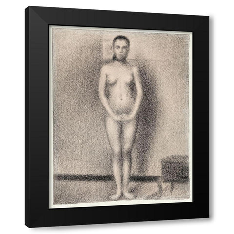 Study for Poseuses Black Modern Wood Framed Art Print with Double Matting by Seurat, Georges