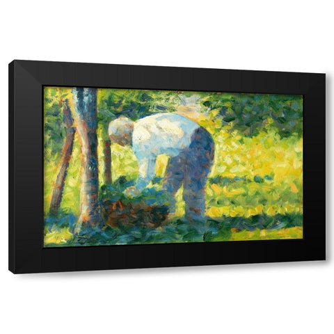 The Gardener Black Modern Wood Framed Art Print with Double Matting by Seurat, Georges