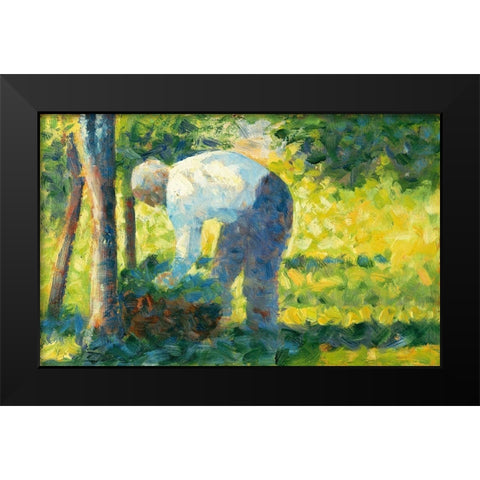 The Gardener Black Modern Wood Framed Art Print by Seurat, Georges