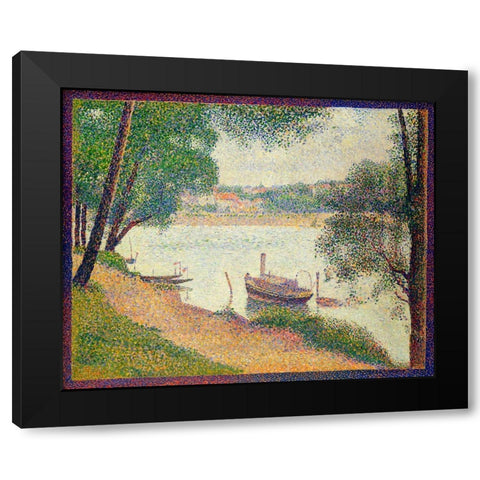Gray Weather Black Modern Wood Framed Art Print by Seurat, Georges