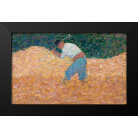 The Stone Breaker Black Modern Wood Framed Art Print by Seurat, Georges