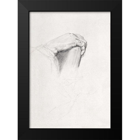 The Hand of Poussin, After Ingres  Black Modern Wood Framed Art Print by Seurat, Georges