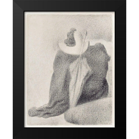 Still Life With Hat, Parasol, and Clothes on a Chair Black Modern Wood Framed Art Print by Seurat, Georges