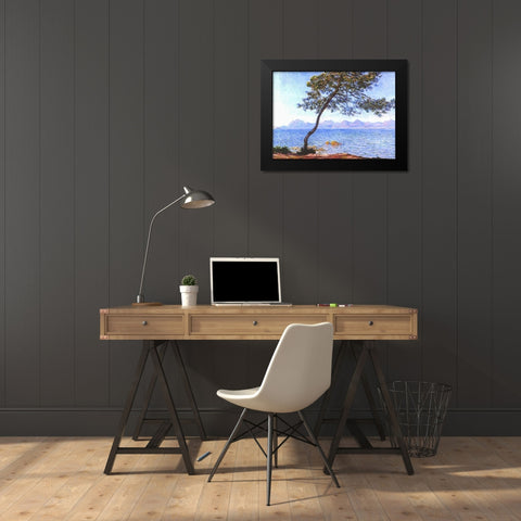Cap DAntibes Black Modern Wood Framed Art Print by Monet, Claude
