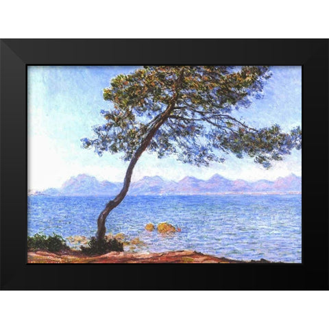 Cap DAntibes Black Modern Wood Framed Art Print by Monet, Claude