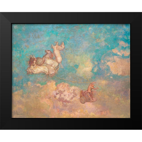 The Chariot of Apollo Black Modern Wood Framed Art Print by Redon, Odilon