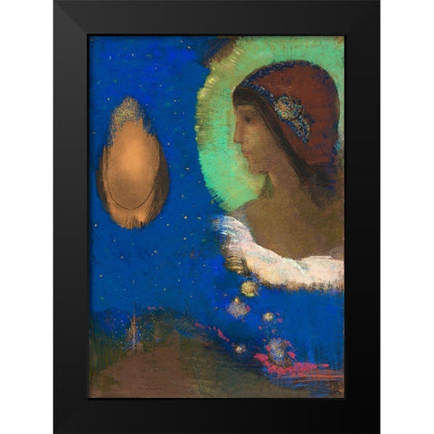 Sita  Black Modern Wood Framed Art Print by Redon, Odilon