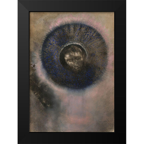 Head within an Aureole Black Modern Wood Framed Art Print by Redon, Odilon
