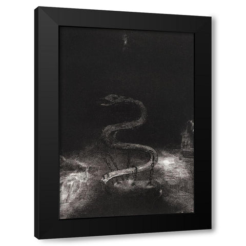 And Bound Him a Thousand Years Black Modern Wood Framed Art Print by Redon, Odilon
