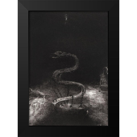 And Bound Him a Thousand Years Black Modern Wood Framed Art Print by Redon, Odilon