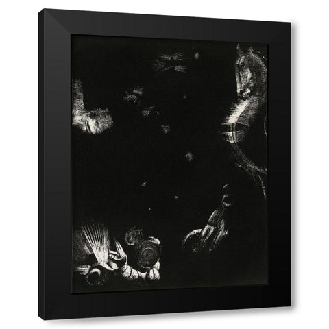 The Different Peoples Who Inhabit the Land and the Sea Black Modern Wood Framed Art Print with Double Matting by Redon, Odilon