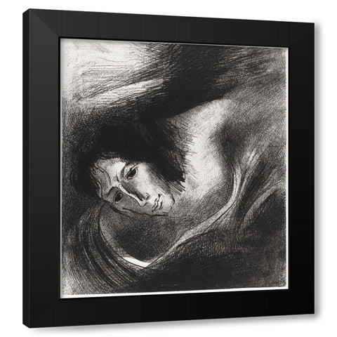 And the Devil That Deceived Them Was Cast Into the Lake of Fire and Brimstone, Where the Beast and t Black Modern Wood Framed Art Print by Redon, Odilon