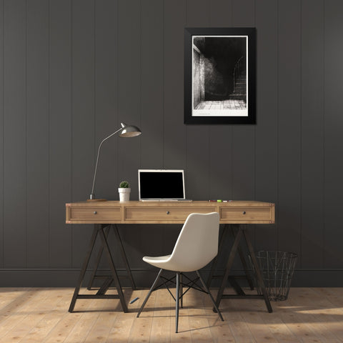 I Saw a Flash of Light. Large and Pale Black Modern Wood Framed Art Print by Redon, Odilon