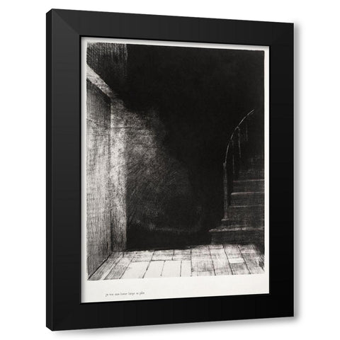 I Saw a Flash of Light. Large and Pale Black Modern Wood Framed Art Print by Redon, Odilon