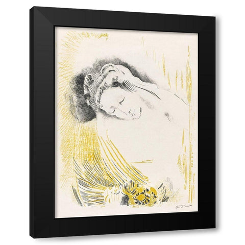 The Shulamite Black Modern Wood Framed Art Print by Redon, Odilon