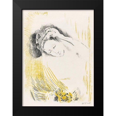 The Shulamite Black Modern Wood Framed Art Print by Redon, Odilon