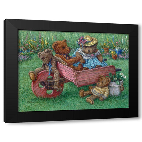 Amys Bears Black Modern Wood Framed Art Print with Double Matting by Kruskamp, Janet